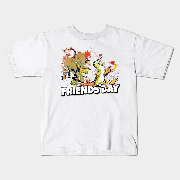 Animals Friends Day Vintage Retro Cartoons Kids T-Shirt by REVISTANGO